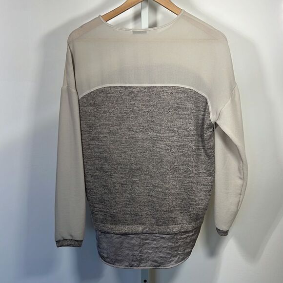 ZARA Women’s Layered Mixed Fabric High Low Hem Top Cream Size Medium - Picture 6 of 8